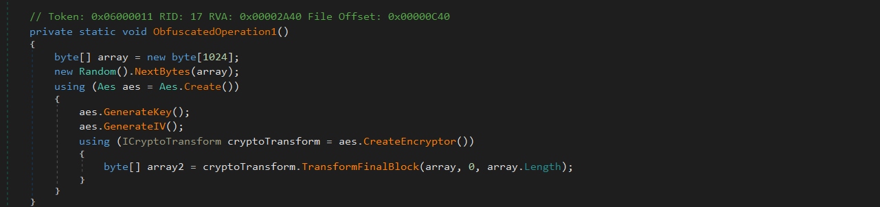 Code designed to mislead analysis tools