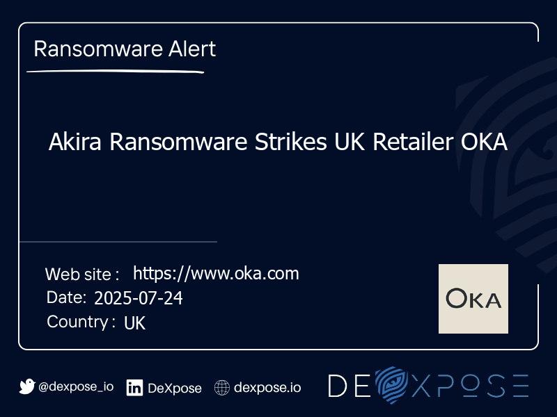 Akira Ransomware Strikes UK Retailer OKA