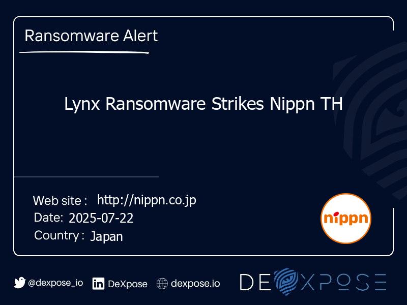 Lynx Ransomware Strikes Nippn TH