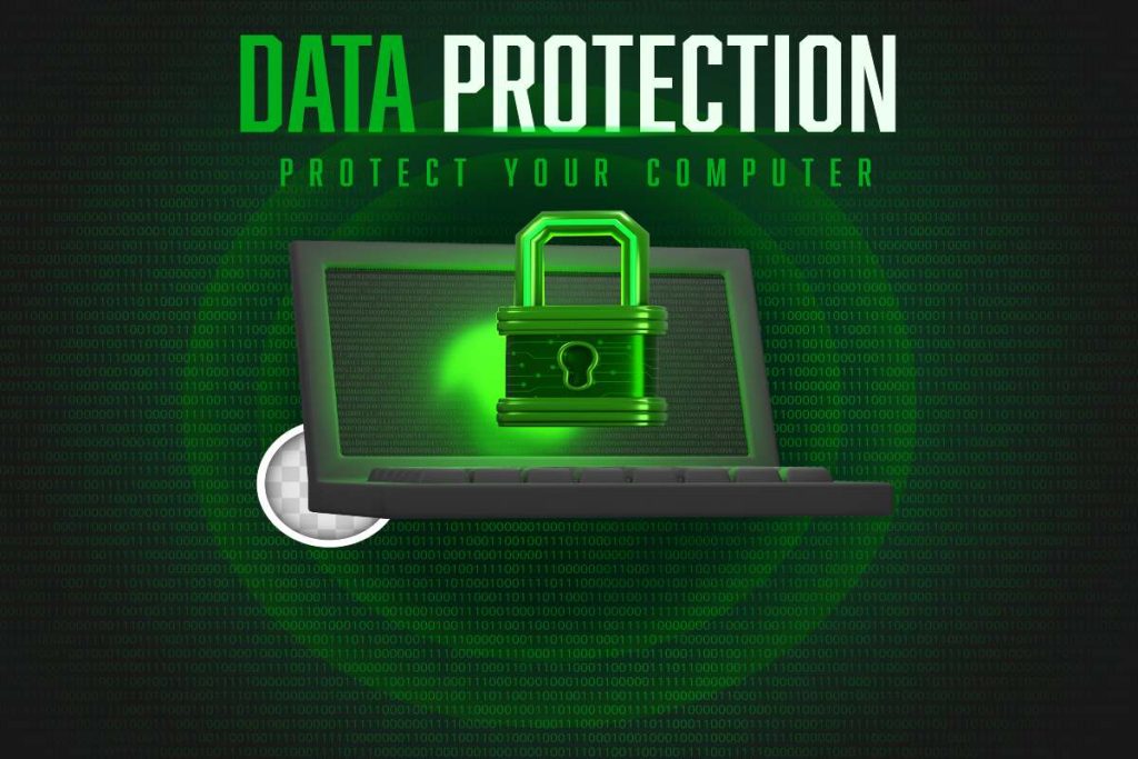 Data leak prevention guide with digital security concept