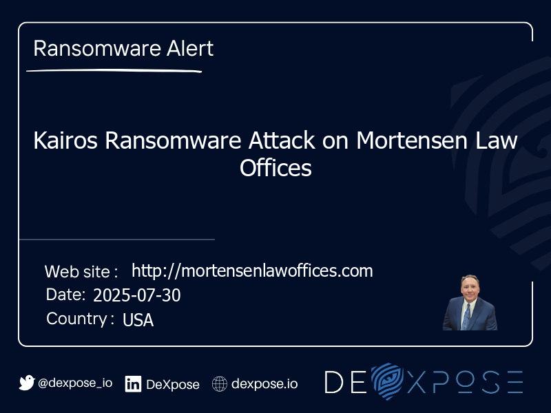 Kairos Ransomware Attack on Mortensen Law Offices