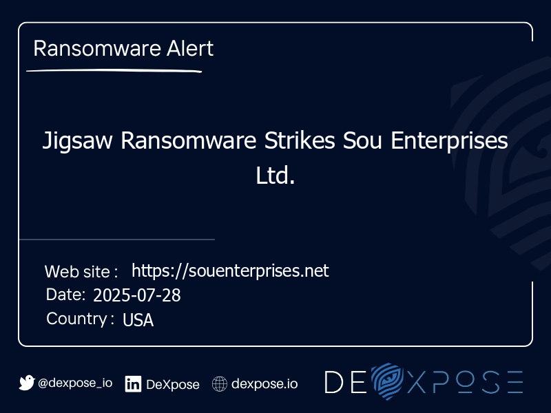 Jigsaw Ransomware Strikes Sou Enterprises Ltd.