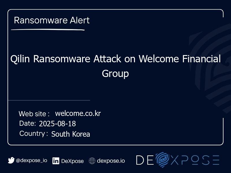 Qilin Ransomware Attack on Welcome Financial Group