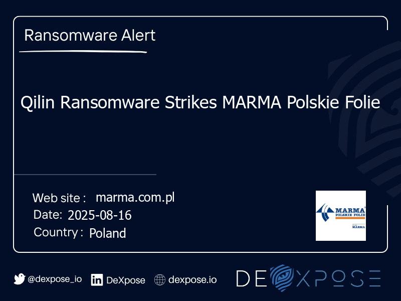 Qilin Ransomware Strikes MARMA Polskie Folie