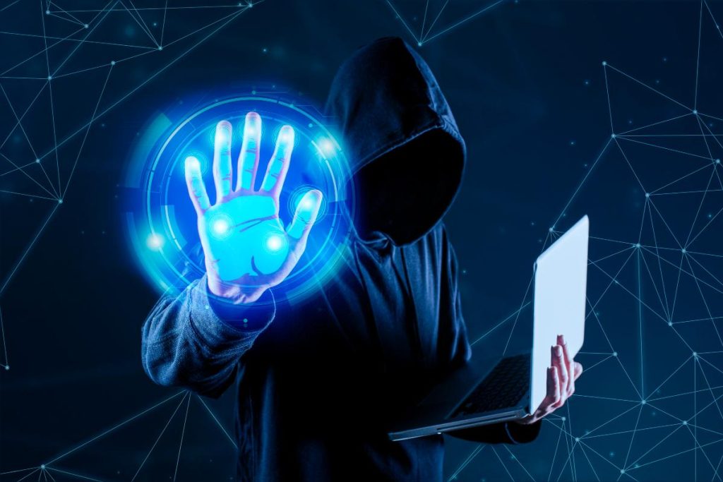Person checking phone for suspicious SMS messages