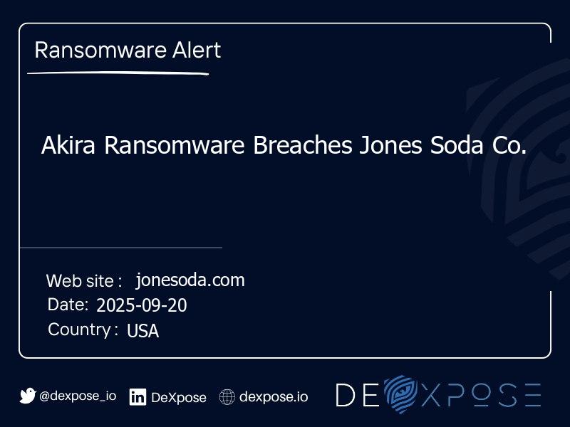 Akira Ransomware Breaches Jones Soda Co.