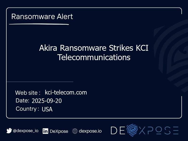 Akira Ransomware Strikes KCI Telecommunications