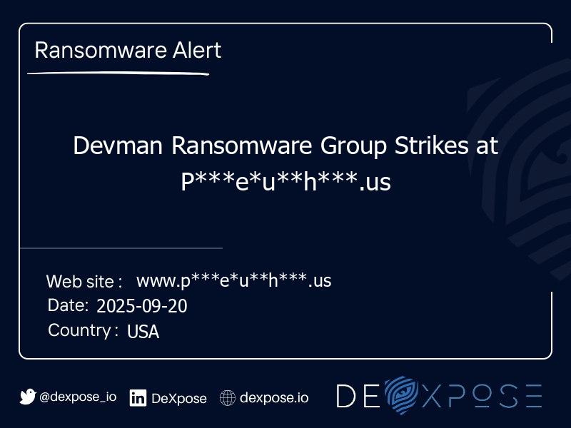 Devman Ransomware Group Strikes at P***e*u**h***.us