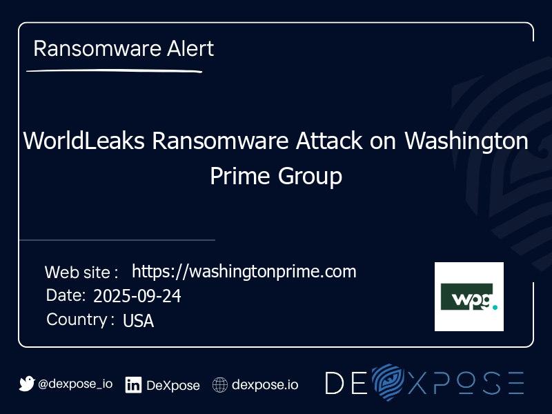 WorldLeaks Ransomware Attack on Washington Prime Group