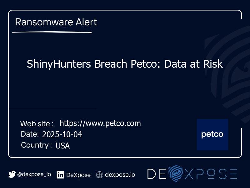 ShinyHunters Breach Petco: Data at Risk