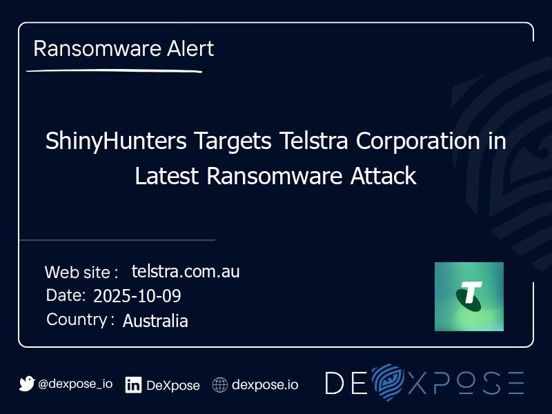 ShinyHunters Targets Telstra Corporation in Latest Ransomware Attack