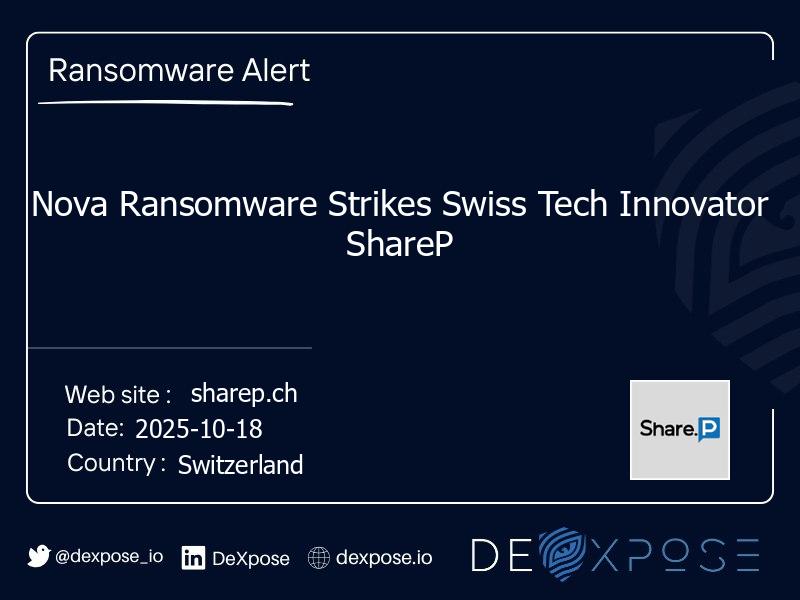 Nova Ransomware Strikes Swiss Tech Innovator ShareP