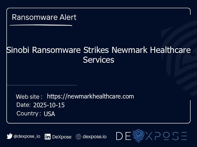 Sinobi Ransomware Strikes Newmark Healthcare Services
