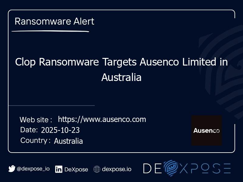 Clop Ransomware Targets Ausenco Limited in Australia