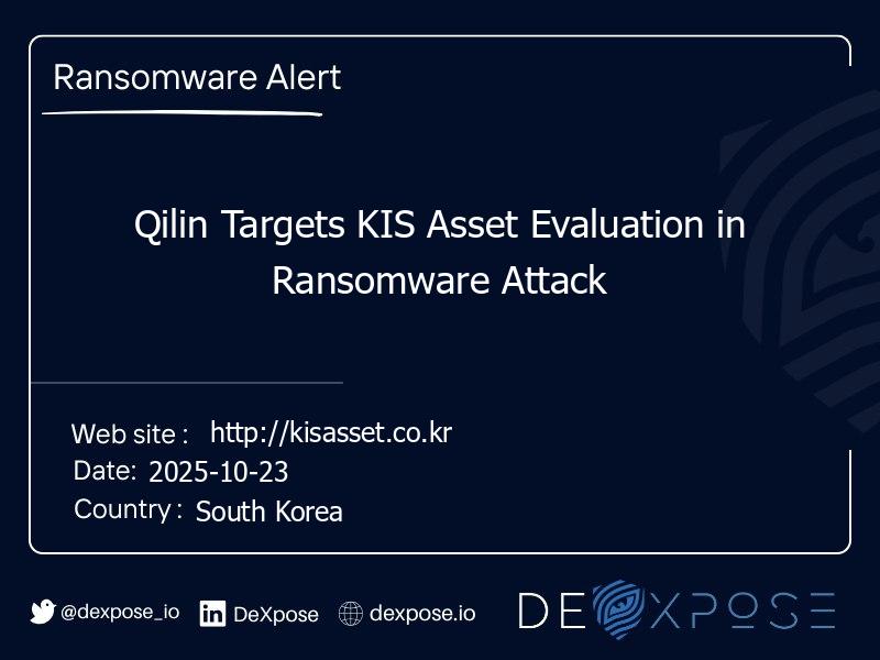 Qilin Targets KIS Asset Evaluation in Ransomware Attack