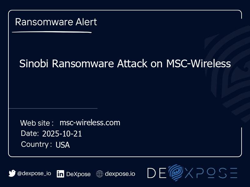Sinobi Ransomware Attack on MSC-Wireless