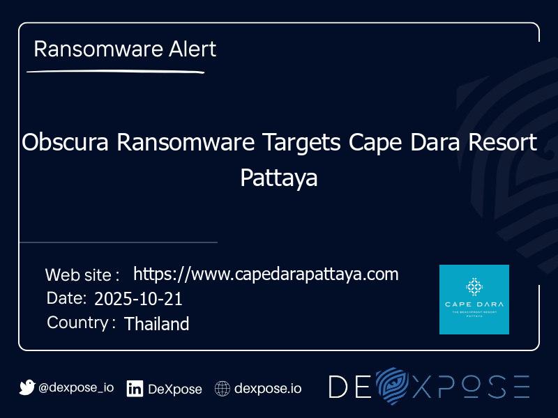 Obscura Ransomware Targets Cape Dara Resort Pattaya