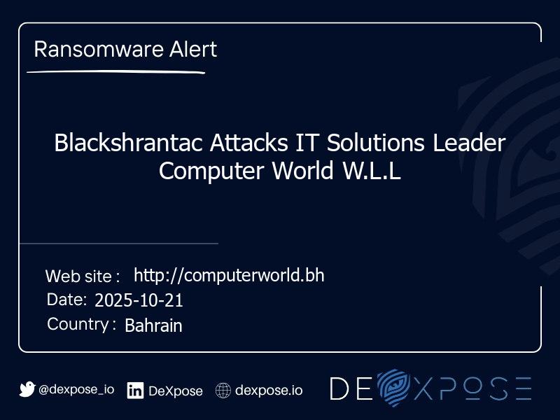Blackshrantac Attacks IT Solutions Leader Computer World W.L.L