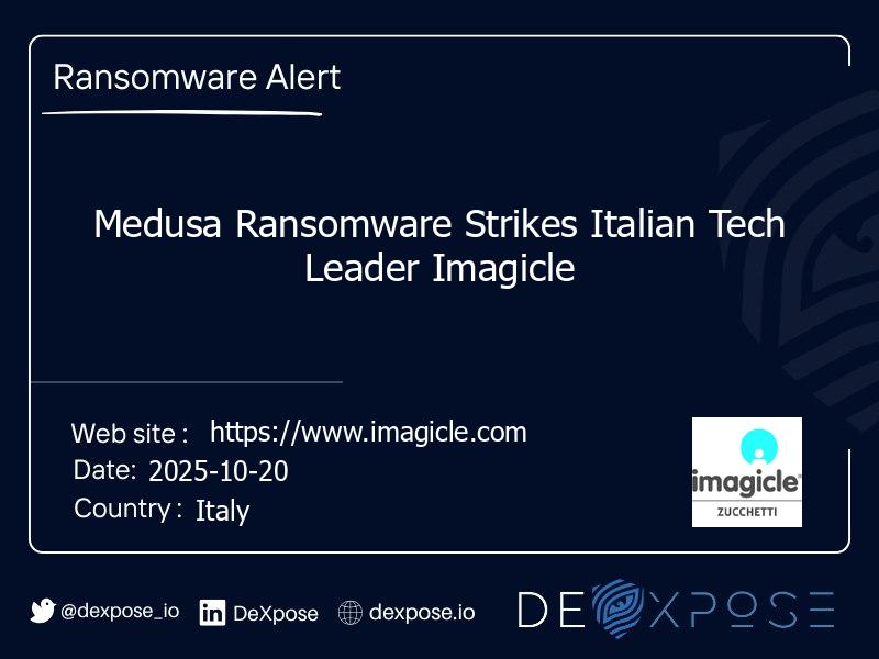 Medusa Ransomware Strikes Italian Tech Leader Imagicle