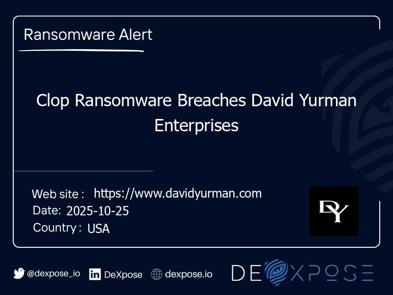 Clop Ransomware Breaches David Yurman Enterprises