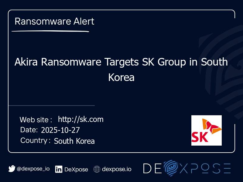 Akira Ransomware Targets SK Group in South Korea