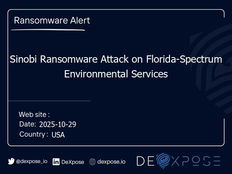 Sinobi Ransomware Attack on Florida-Spectrum Environmental Services