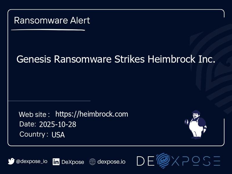 Genesis Ransomware Strikes Heimbrock Inc.
