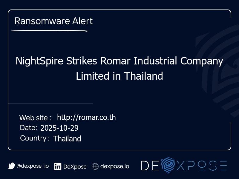 NightSpire Strikes Romar Industrial Company Limited in Thailand