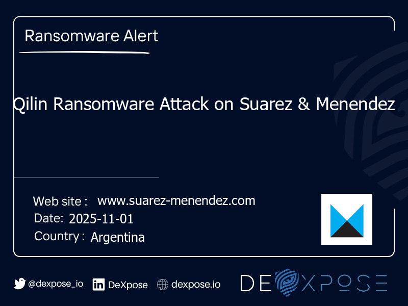 Qilin Ransomware Attack on Suarez & Menendez
