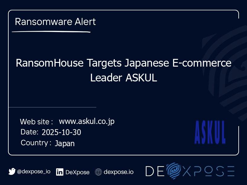 RansomHouse Targets Japanese E-commerce Leader ASKUL