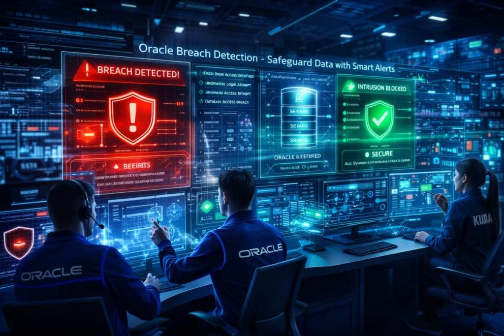 Oracle Breach Detection security table with actions and value.