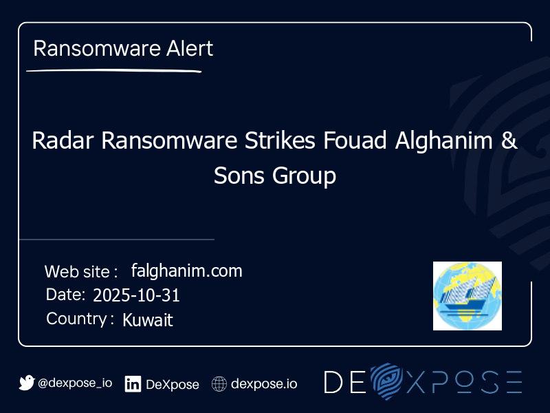 Radar Ransomware Strikes Fouad Alghanim & Sons Group
