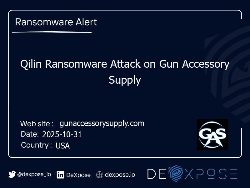 Qilin Ransomware Attack on Gun Accessory Supply