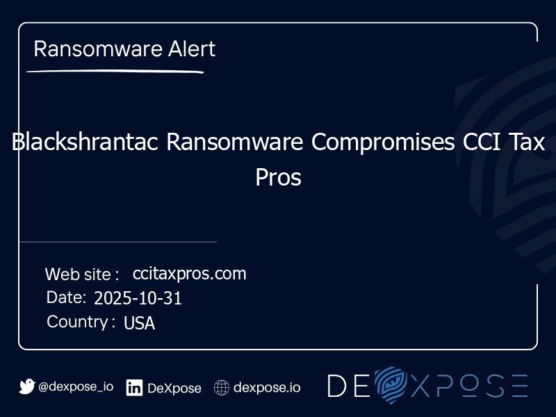 Blackshrantac Ransomware Compromises CCI Tax Pros