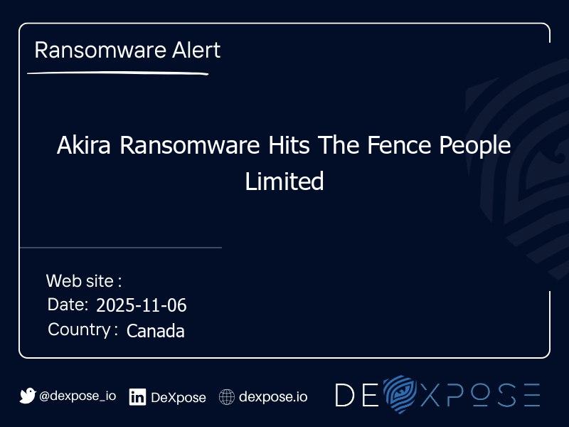 Akira Ransomware Hits The Fence People Limited