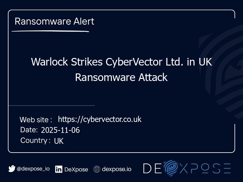 Warlock Strikes CyberVector Ltd. in UK Ransomware Attack