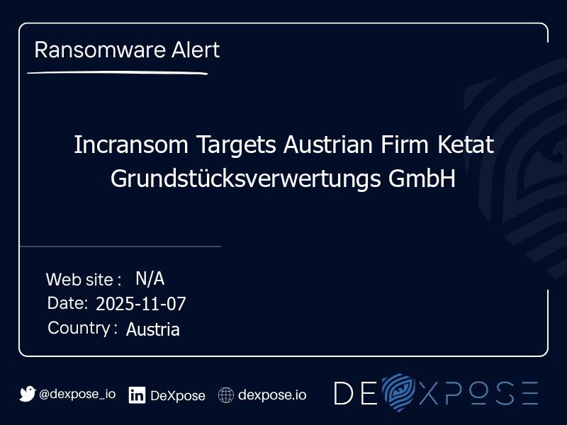 Incransom Targets Austrian Firm Ketat Grundstücksverwertungs GmbH