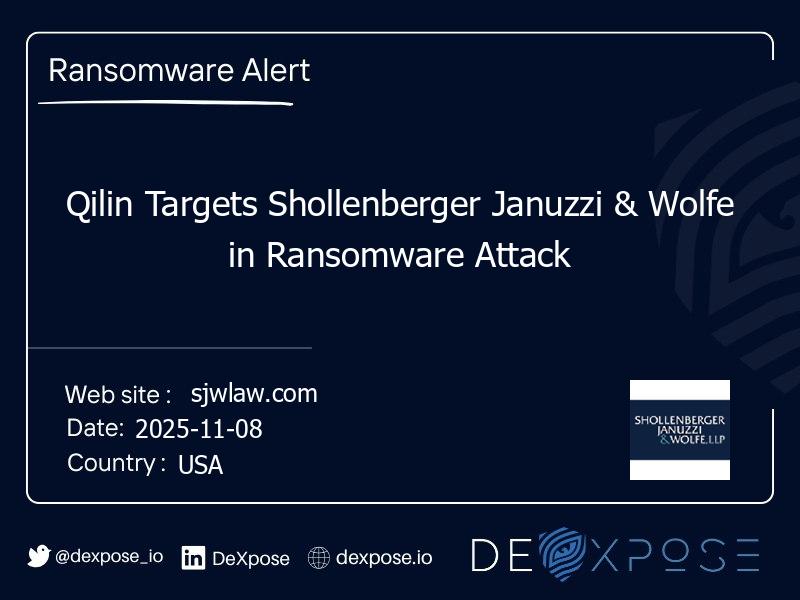 Qilin Targets Shollenberger Januzzi & Wolfe in Ransomware Attack