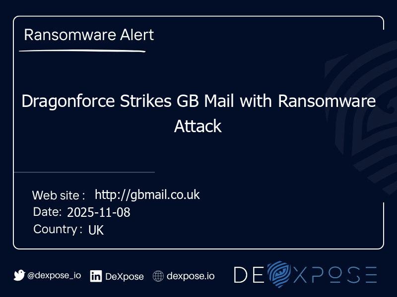 Dragonforce Strikes GB Mail with Ransomware Attack