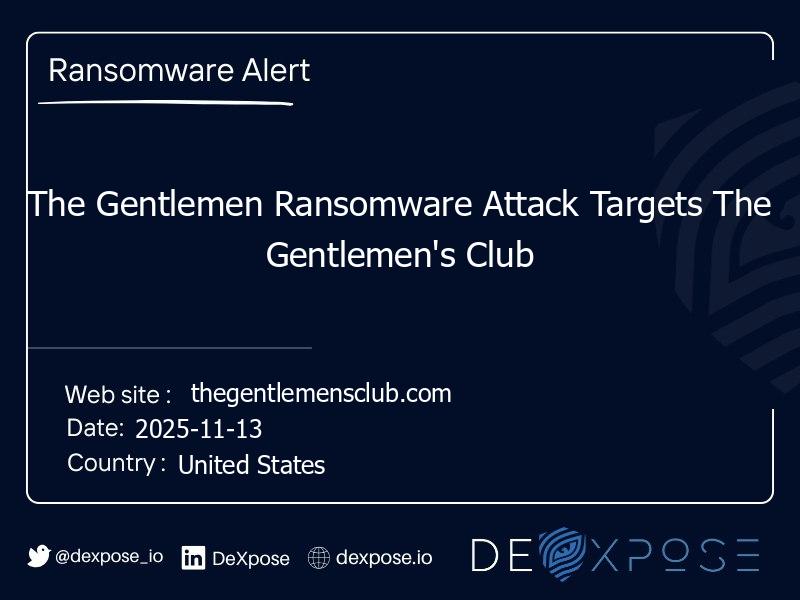 The Gentlemen Ransomware Attack Targets The Gentlemen's Club