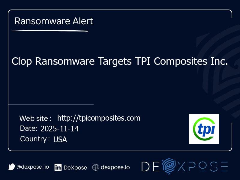 Clop Ransomware Targets TPI Composites Inc.