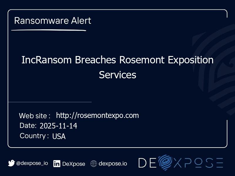 IncRansom Breaches Rosemont Exposition Services
