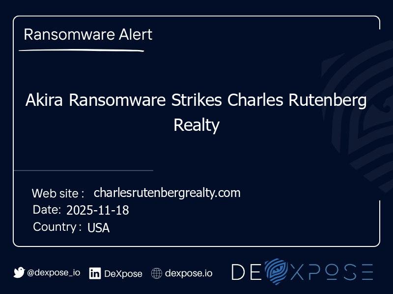 Akira Ransomware Strikes Charles Rutenberg Realty
