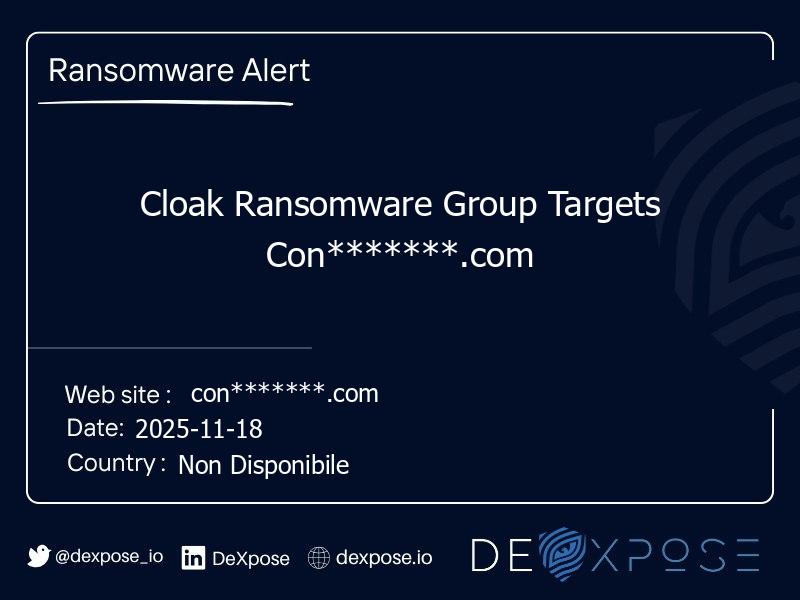 Cloak Ransomware Group Targets Con*******.com