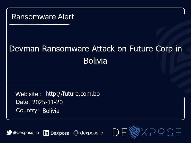 Devman Ransomware Attack on Future Corp in Bolivia