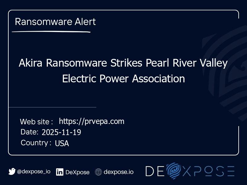 Akira Ransomware Strikes Pearl River Valley Electric Power Association