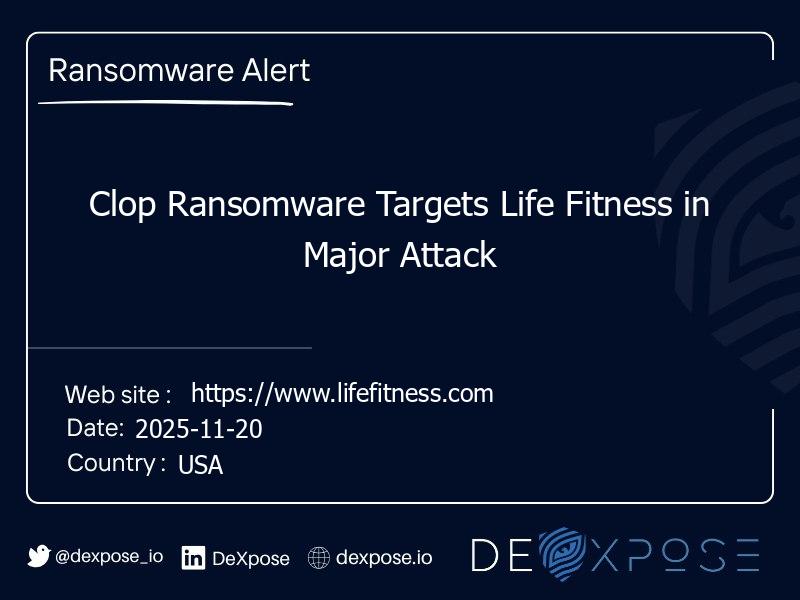 Clop Ransomware Targets Life Fitness in Major Attack