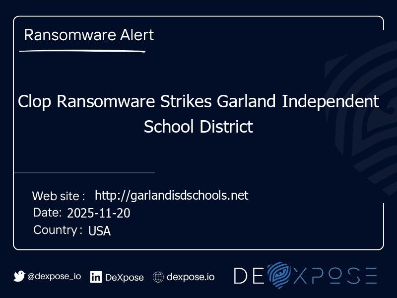 Clop Ransomware Strikes Garland Independent School District