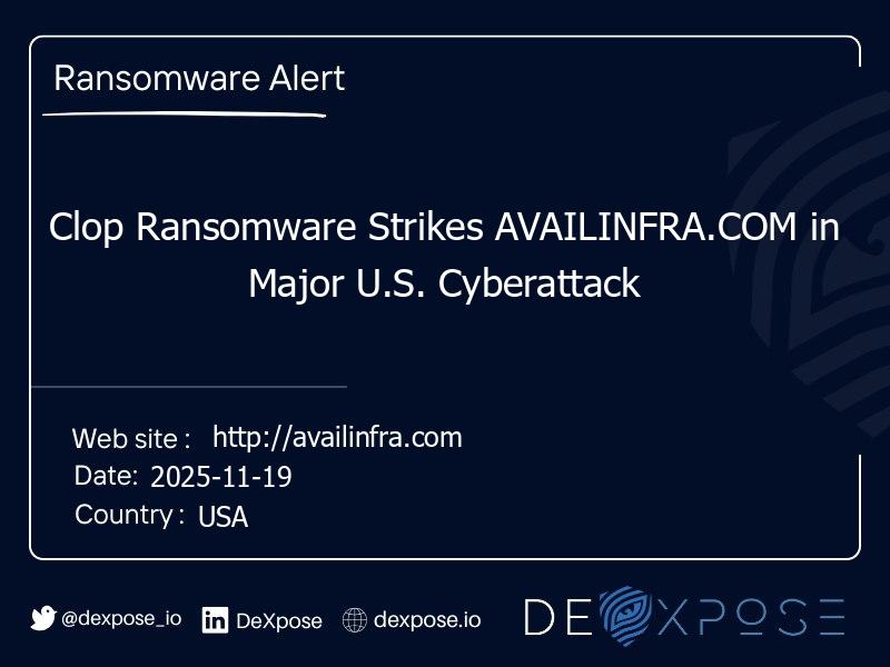 Clop Ransomware Strikes AVAILINFRA.COM in Major U.S. Cyberattack