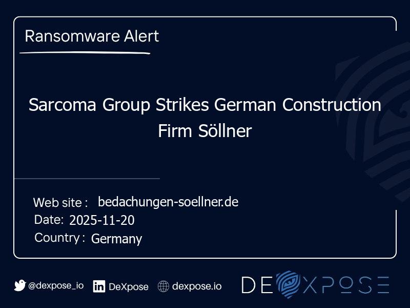 Sarcoma Group Strikes German Construction Firm Söllner